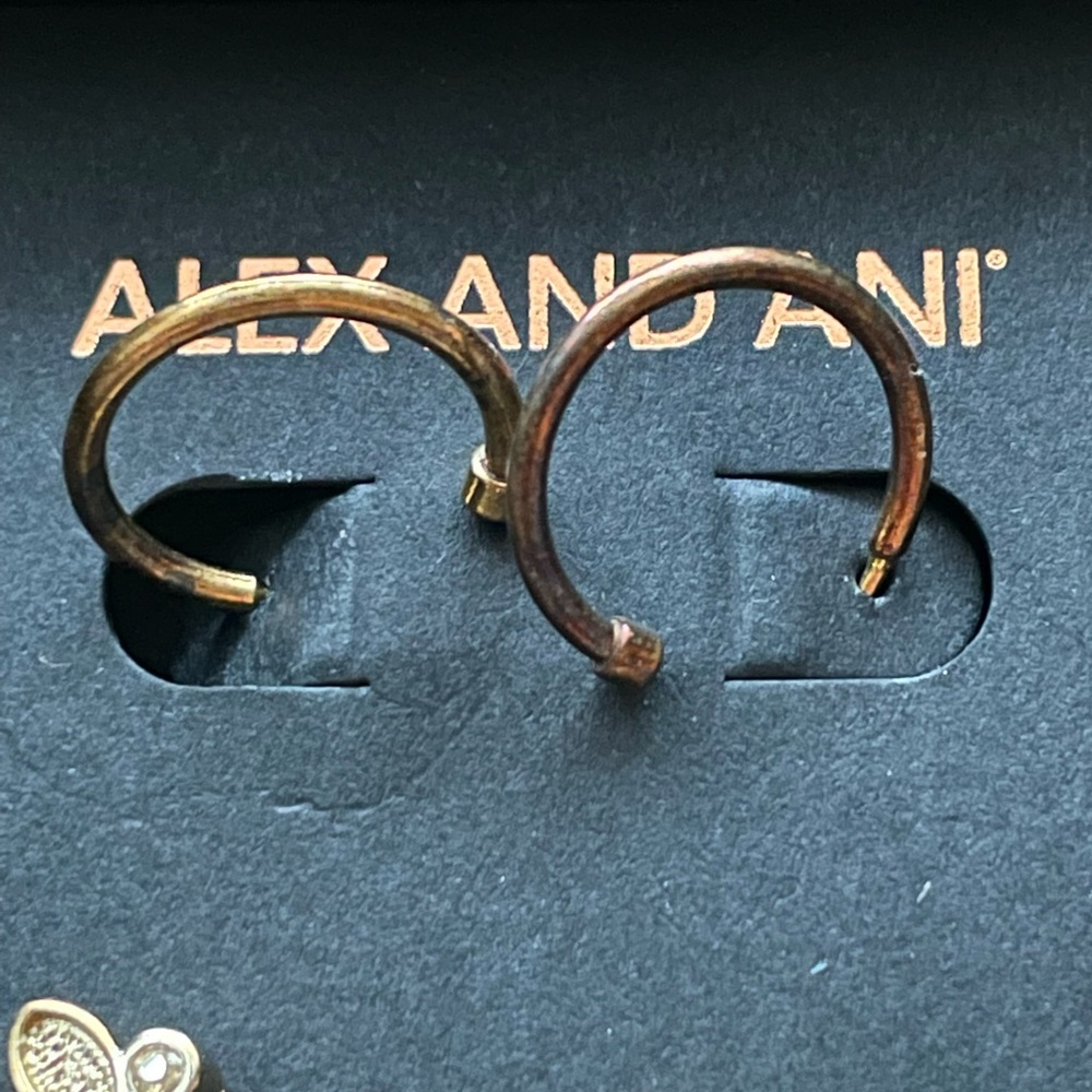 Alex and Ani 14KT Gold Over Sterling Silver 3 piece Earring Set - Picture 8 of 8